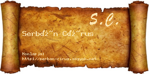 Serbán Círus névjegykártya